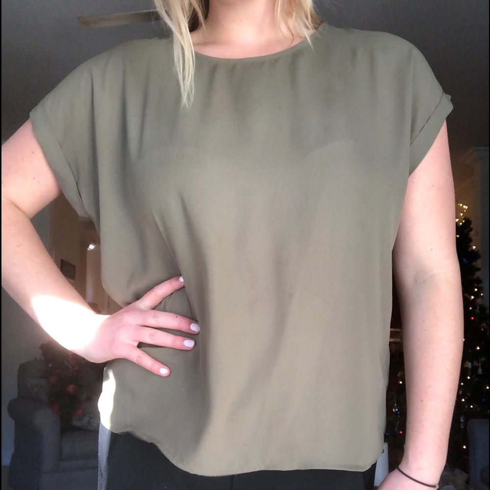 sheer(ish) Green Short sleeve top